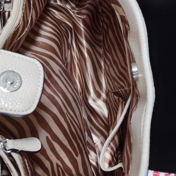 Dana Buchman Stripe Faux Leather Tote Bag - Picture 10 of 12